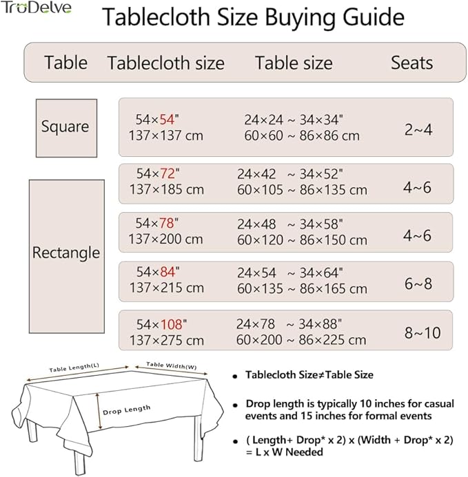 TruDelve Heavy Duty Vinyl Tablecloth Beige Plastic Table Cloth Waterproof Wipeable Oilcloth Plastic Tablecloths for Rectangle Tables (54'' x 84'', Leaves)