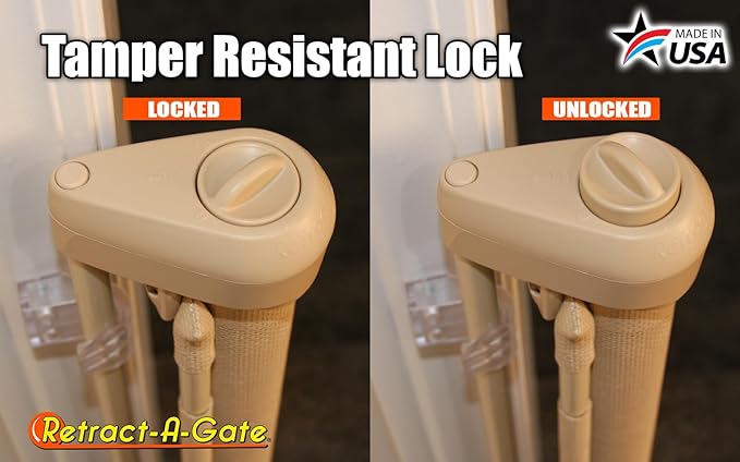 Retract-A-Gate 52" Café: The Original and only Made in USA Retractable Baby, Dog, & Cat Gate