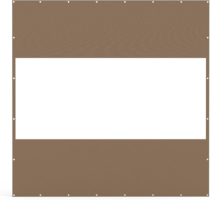 Domi Heavy Duty Outdoor Clear Panel Curtain, 18 oz Waterproof PVC Polyester Curtain, Weather Resistant & Tearproof for Patios, Gazebos, Pergolas, Privacy Screen (8'H x 8'W, Brown)