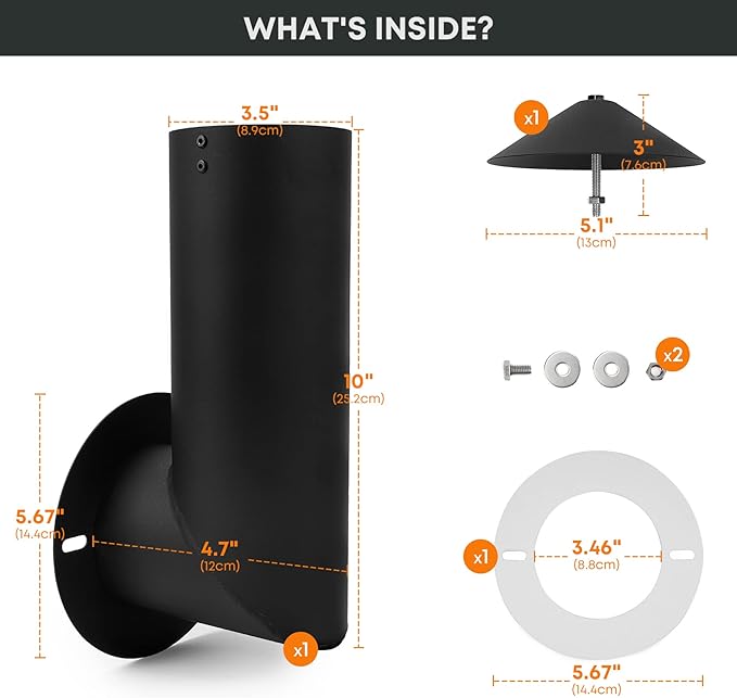 Stanbroil Pellet Grill Smoke Stack Compatible with Pit Boss, Traeger, Camp Chef and Other Pellet Smokers, Black