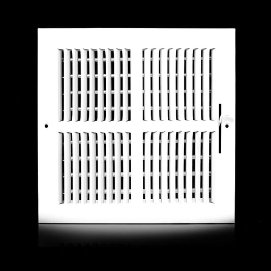 12x12 Vent Register [Duct Opening], Vent Covers for Home Ceiling, Two-Way Ventilation Register, Adjustable Solid Steel Wall Register Vent Cover (12"W x 12"H [Duct Opening])