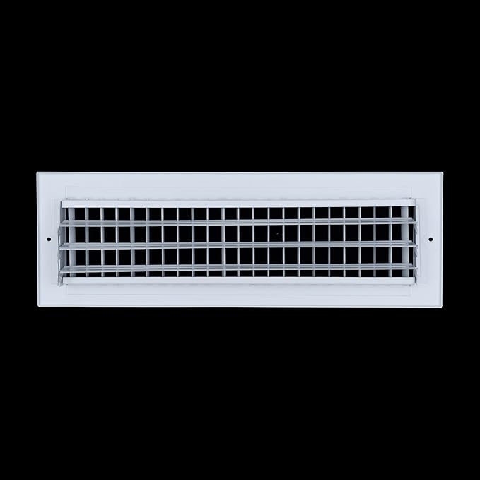 [2 Pack] Fits 16x4 Duct Opening Steel Adjustable Air Supply Grille by Handua | Register Vent Cover Grill for Sidewall and Ceiling | White | Outer Size: 17.75" X 5.75"