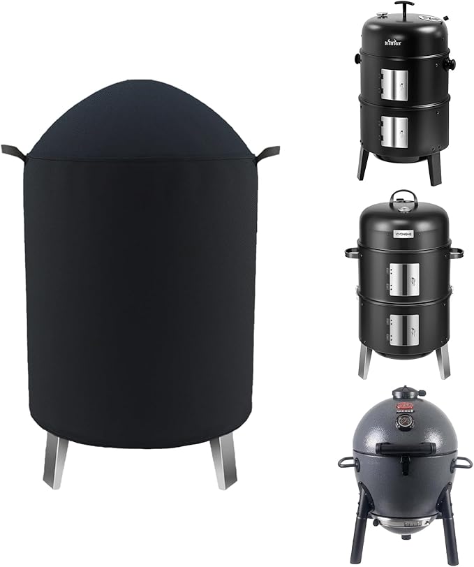 Outdoor Round Vertical Smoker Cover Fits Big Horn Outdoors 16",Outvita 17" & 18.5",VIVOHOME,Char-Griller AKORN Jr Smoker Model E86714, Outsunny susici GRILIFE ect Most 16" Smoker (19" D x 28" H)