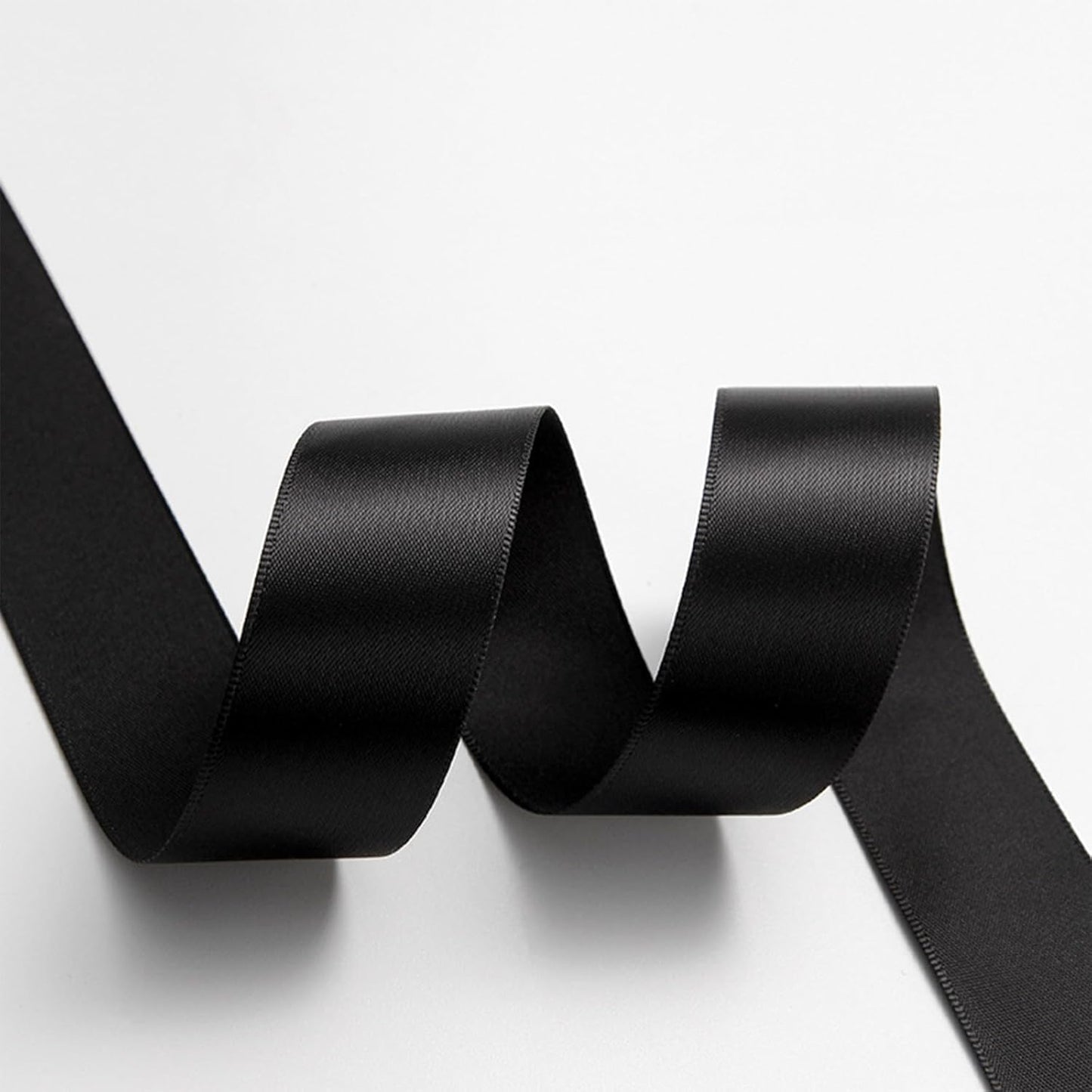 1" x 100 Yards Black Polyester Satin Ribbon Single Faced Bulk Fabric Ribbons for Gift Wrapping, Crafting, Bows Making, Flower Bouquet, Wedding, Home Decor