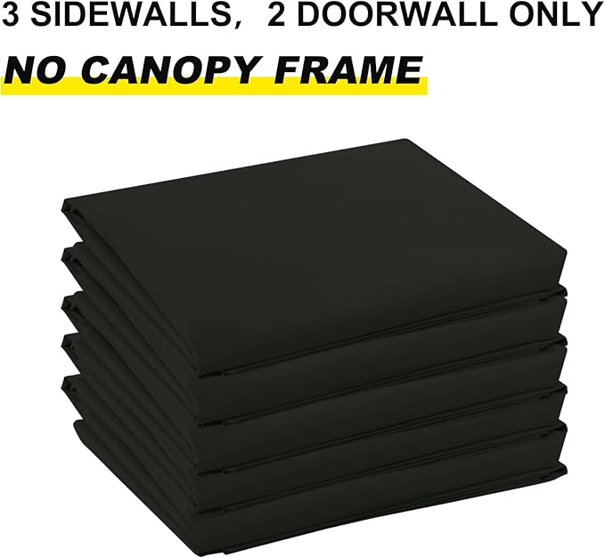 ABCCANOPY Side Wall 10x20, Black (4 Walls Only, NOT Including Frame and Top)