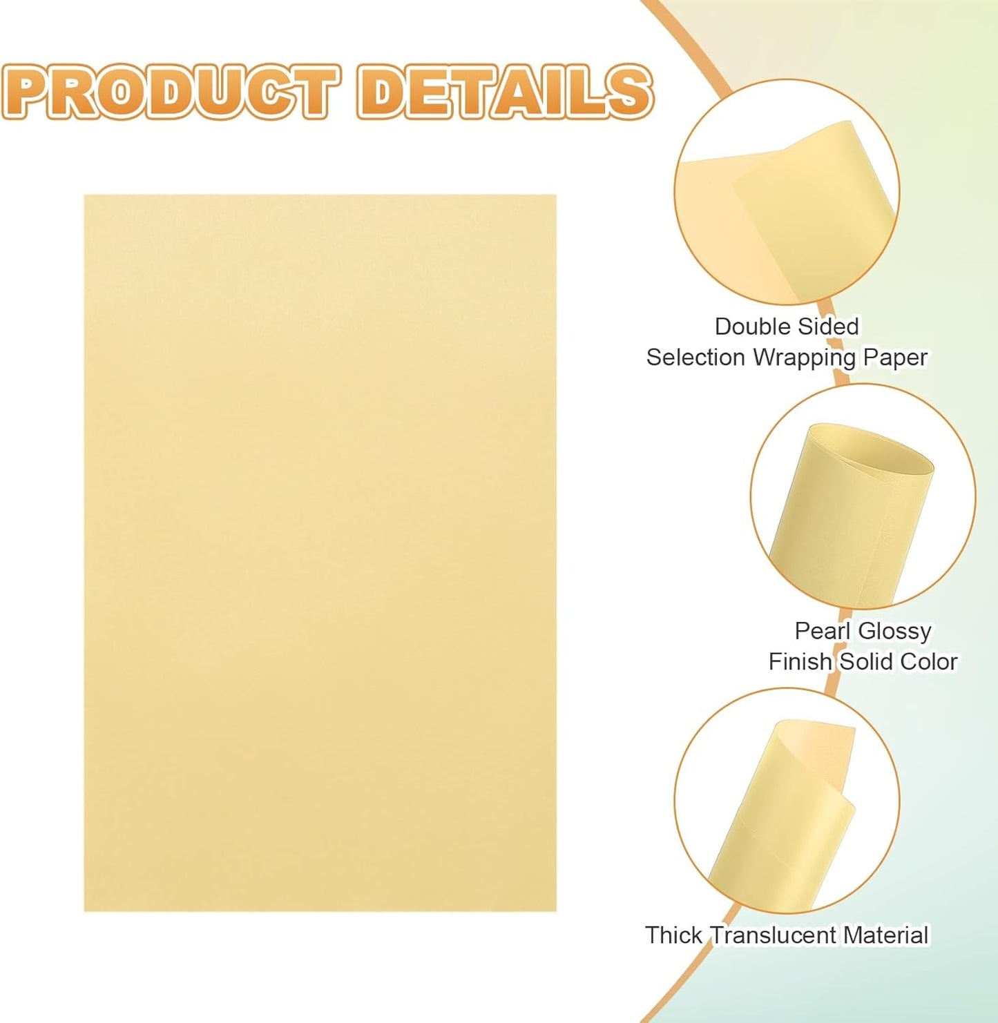 MECCANIXITY 100 Sheet Colored Vellum Paper 4" x 6", 100gsm Translucent Printable Vellum Sheets for Printing Wedding Invitations Inkjet Laser Printer, Gold