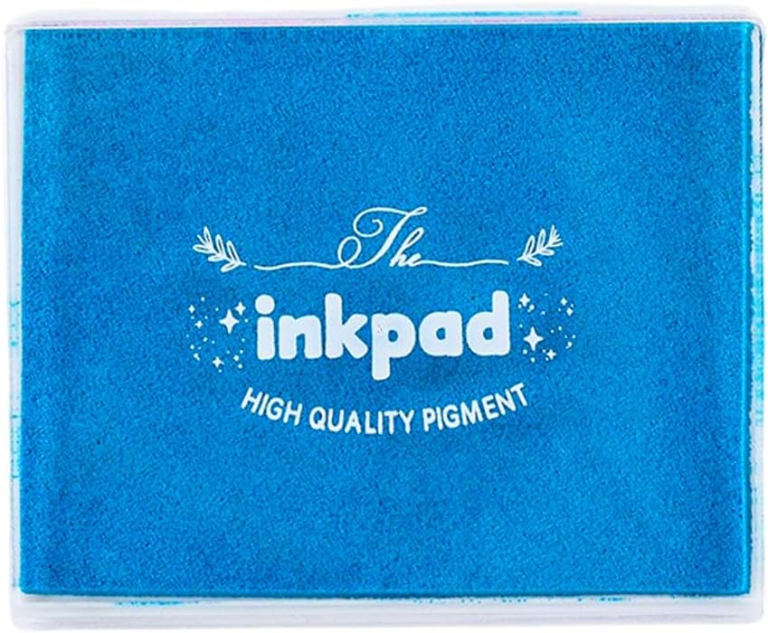 GTLZLZ Large Ink Pad for Rubber Stamps, 5" x 4" Washable Craft Stamp Pad for Kids, Fingerprint Ink Pad for Paper, Scrapbooking, Wood Fabric (Blue)