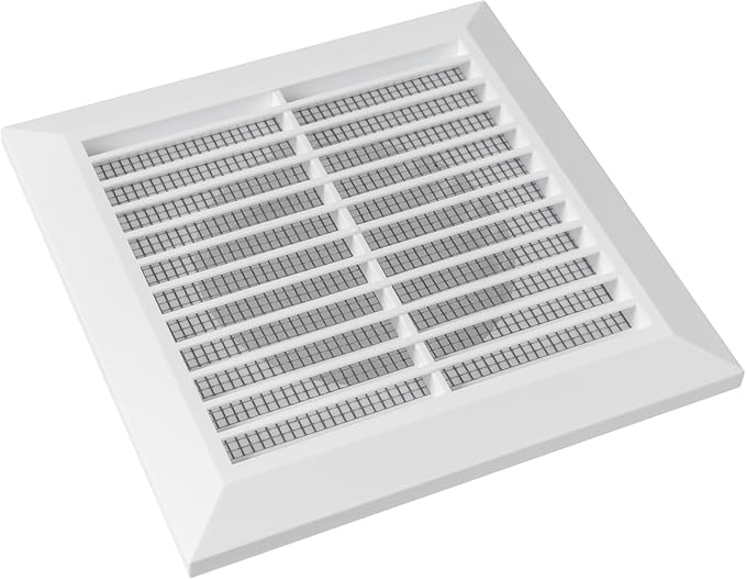 White 4" Inch Ventilation Grille - Inside/Outside use - (Flange 3.9"Ø/Cover 6.7"x6.7") - Air Vent Louver - Exhaust Hood - Available 3 Sizes / 4 Colors, White