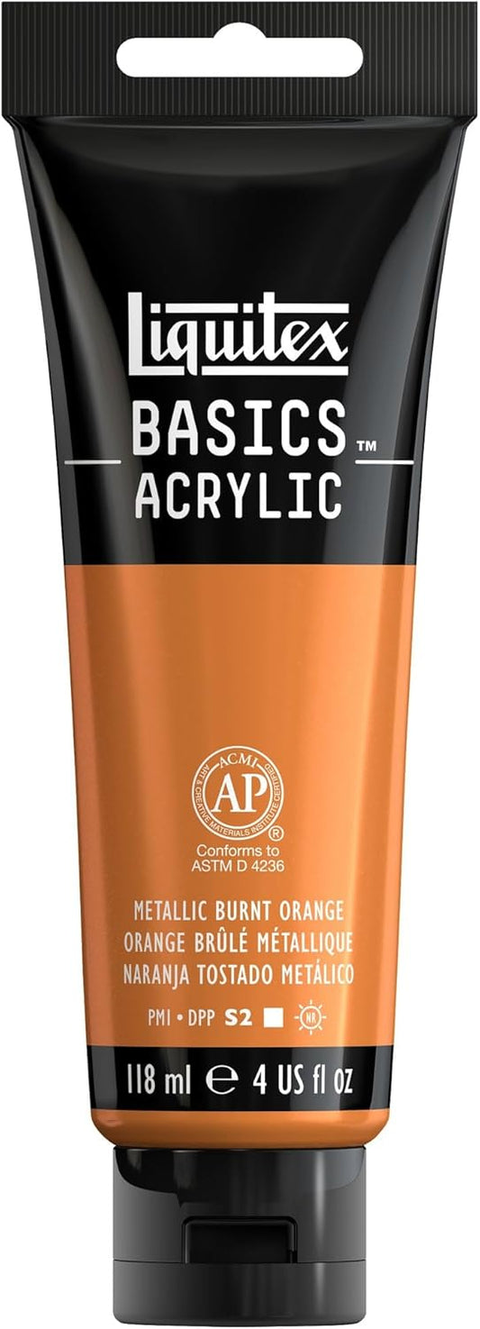 Liquitex BASICS Acrylic Paint, 118ml (4-oz) Tube, Metallic Burnt Orange