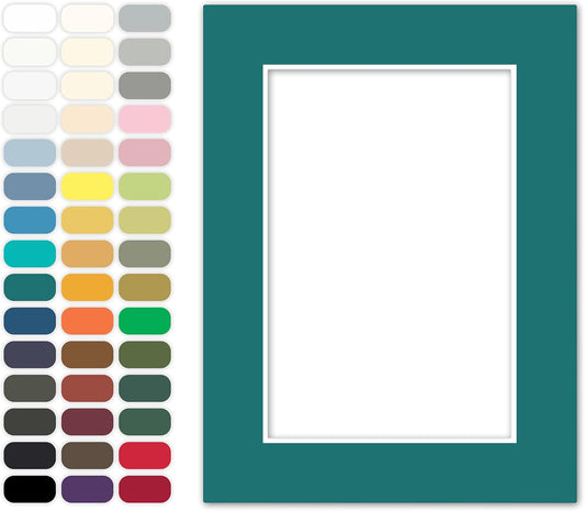 Poster Master Teal Matboard – 4-Ply Acid-Free Picture Mat Board with 45° Beveled Cut, Made in USA, Custom Cut to Any Size, 1/16" Thickness for Framing & Displays