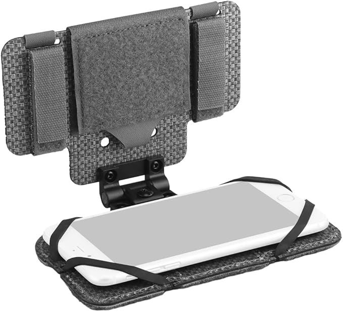 Let Me Be Airsoft Plate Carrier Molle Phone Carrier Outdoor Lightweight Navigation Board，Wide Angle Foldable Phone Holder Chest Rig Hovering Mount Tactical Vest Accessory (Wolf Gray)