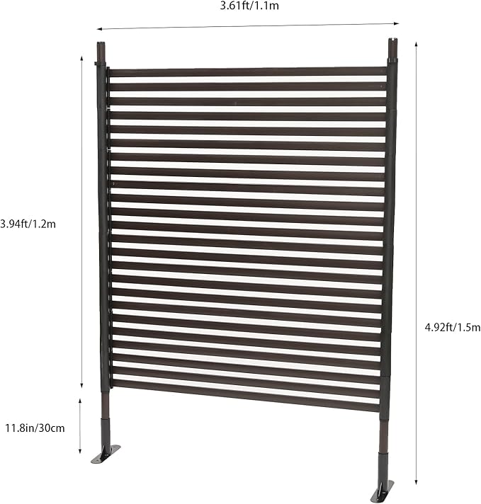 Outdoor Privacy Fence Screen, Privacy Fence Screen for Outside Decorative Privacy Screen Fence Panels,3.6 ft W x 4.92 ft H Tall Divider for Outdoor Garden Backyard Patio Decorative,Brown,1PC