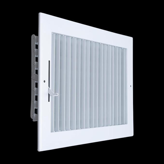 [4 Pack] Fits 12x8 Duct Opening Steel Adjustable Air Supply Grille by Handua | Register Vent Cover Grill for Sidewall and Ceiling | White | Out. Dim.: 13.75" X 9.75"