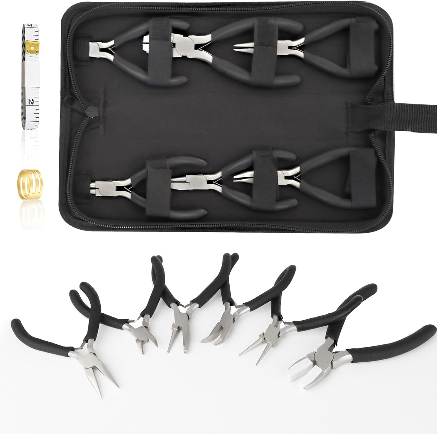 6 Pack Jewelry Pliers Set, Mini Pliers Set, Jewelry Making Include Flat, Jewelry Tools, Needle, Round, Bending Linesman, Applicable to Handicrafts, Earring Making, Repairing Electronic