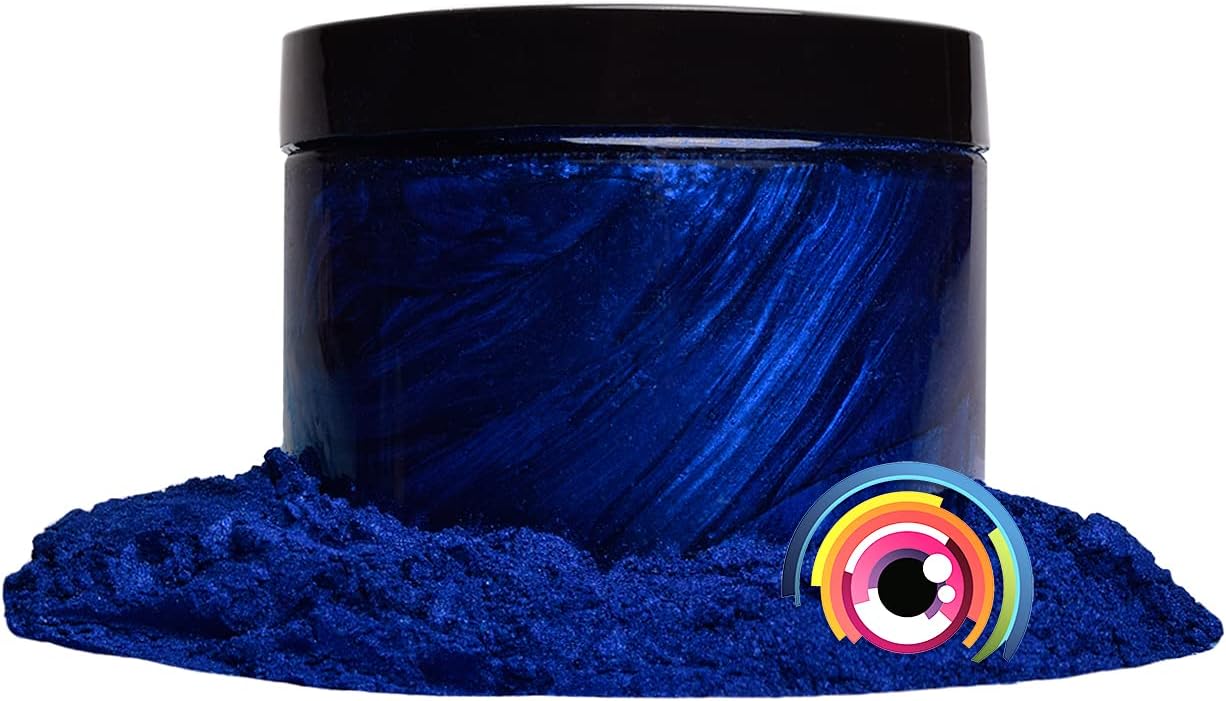 Eye Candy Pigments Premium Blue Mica Powder - Nokon Blue (50gr) - for Epoxy, Resin, Soap, Paint, Woodworking, Acrylic Pouring, Bath Bombs, Fishing Lures - DIY Arts and Crafts Additive