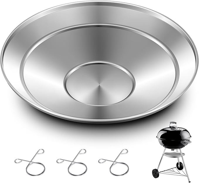 1 Pcs 13-1/2" Diameter Ash Catcher Pan Ash Pan for Charcoal Grill Compatible with Weber for Grill Replacement Parts