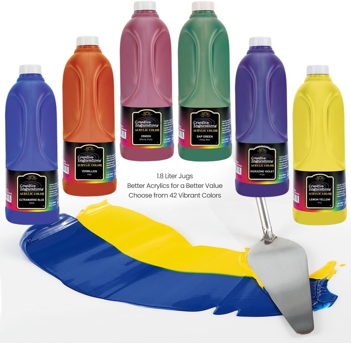 Creative Inspirations Acrylic Paint - Flesh Tint - 1.8 Liter - Smooth & Creamy Consistency, Vibrant Pigmentation, Great Coverage for Artists - Clean Up with Soap & Water