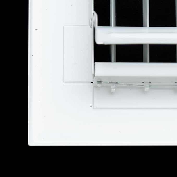 Fits 8x6 Duct Opening Steel Adjustable Air Supply Grille by Handua | Register Vent Cover Grill for Sidewall and Ceiling | White | Outer Dimensions: 9.75" X 7.75"