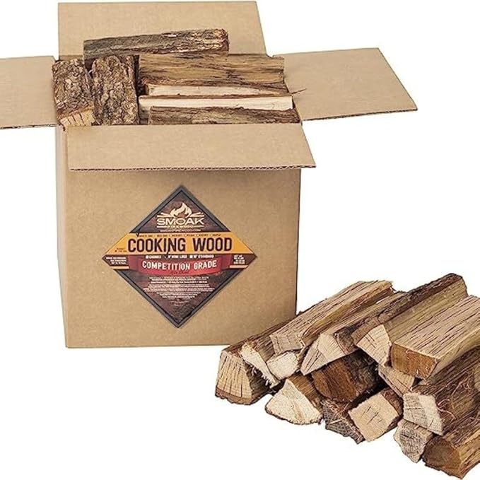 Smoak Firewood Cooking Wood Mini Splits - USDA Certified Kiln Dried Pizza Oven Wood, Grilling Wood, Smoking Wood, BBQing Wood (8inch Pieces, 25-30lbs 1728 Cubic in - Hickory)