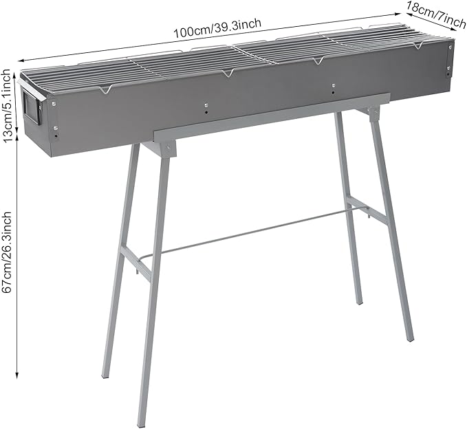 Portable Charcoal Grill Folding BBQ Grill Large Barbecue Tool Kits for Outdoor Grilling Cooking Camping Hiking Picnics L 39.3 x W 7 x H26.3inch