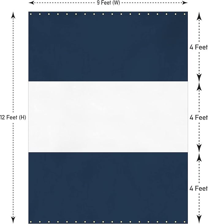 Covers & All Outdoor Clear Panel Curtain, 12 oz Vinyl Outdoor Curtains for Patio, Weather Resistant Waterproof Tarp with Brass Grommets for Pergola, Porch, Gazebos, Balcony (12'H x 9'W Feet, Blue)