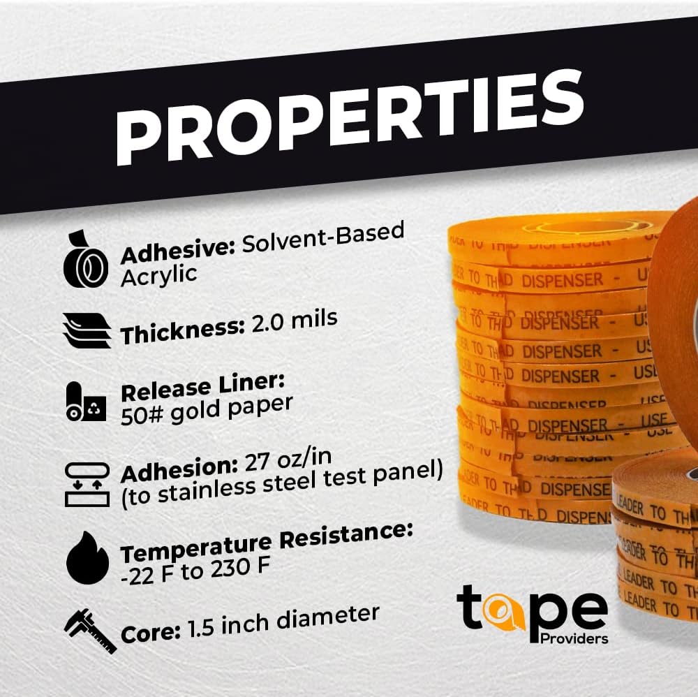 WOD General Purpose ATG Tape, 1/4 inch x 36 yds. (Set of 144 Rolls) Adhesive Transfer Tape Glider Refill Rolls Clear Adhesive on Gold Liner (Acid Free) RWATG20