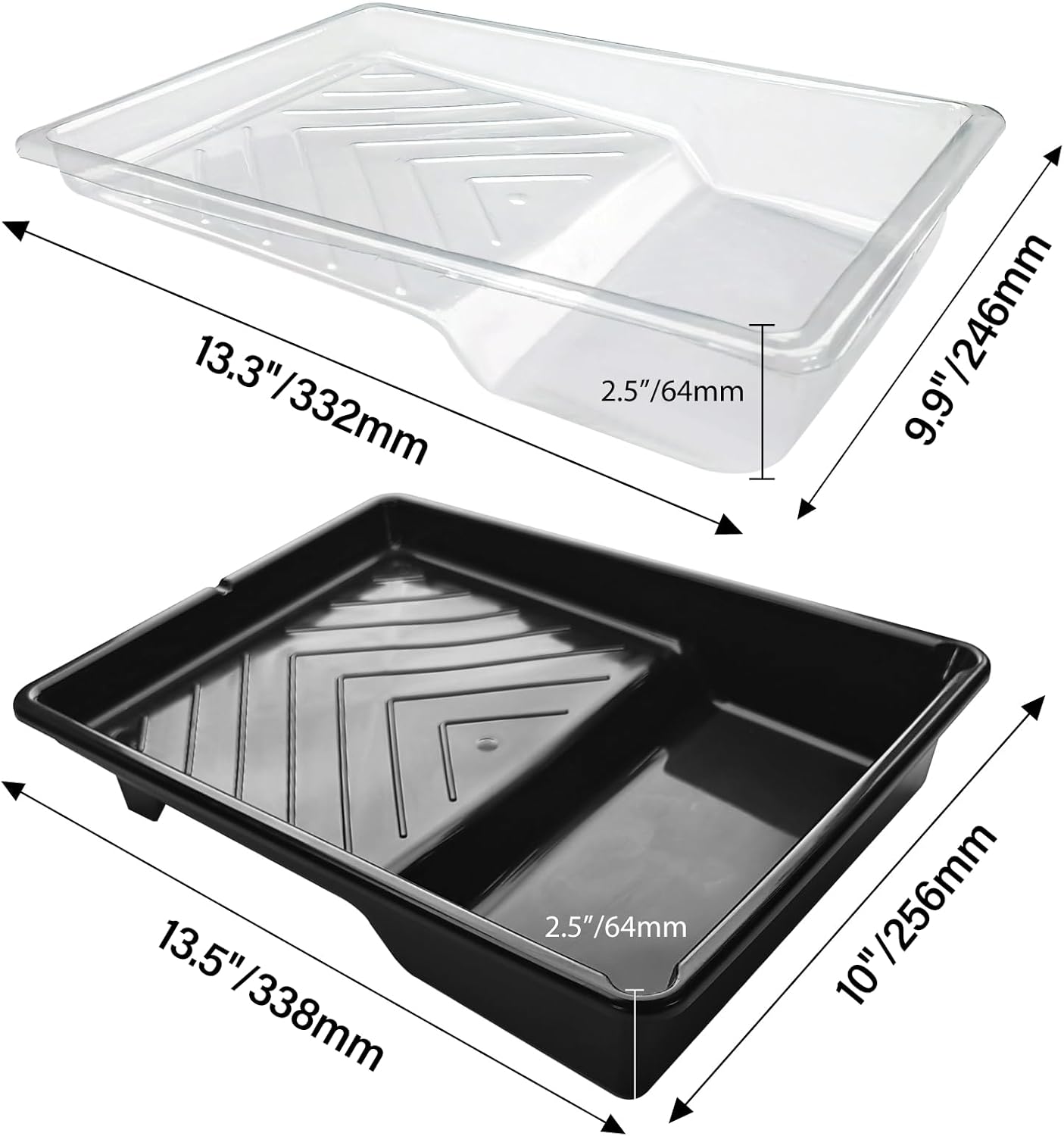 Great Andrew 4 Pack Paint Tray Liners 7 Inch, 2 PC Sturdy Plastic Tray with 2 PCS Disposable Paint Tray Liners, Paint Roller Trays, Paint Pan Liners for DIY Painting Projects, Walls, Furniture