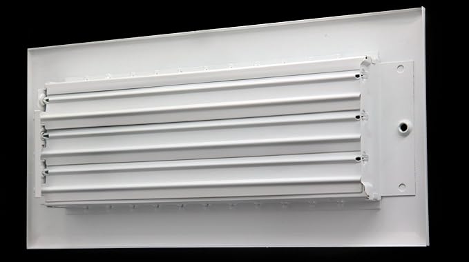 HVAC Premium 24" X 10" Adjustable AIR Supply Diffuser - HVAC Vent Cover Sidewall or Ceiling - Grille Register - High Airflow - White [Outer Dimensions: 25.75"w X 11.75"h]