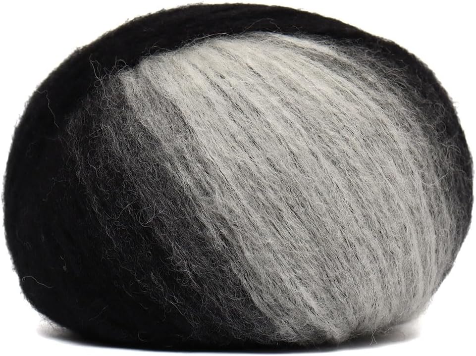 Pullu - Baby Alpaca Merino Wool Yarn Set of 3 Skeins (150 Grams) Worsted Weight - Sourced Directly from Peru - Heavenly Soft and Perfect for Knitting and Crocheting (Silver Noir)