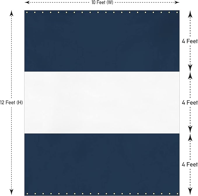 Covers & all Outdoor Clear Panel Curtain, 12 oz Vinyl Outdor Curtains for Patio, Waterproof & Weather Resistant Tarp with Brass Grommets for Pergola, Porch, Gazebos, Balcony (12' H x 10' W feet, Blue)