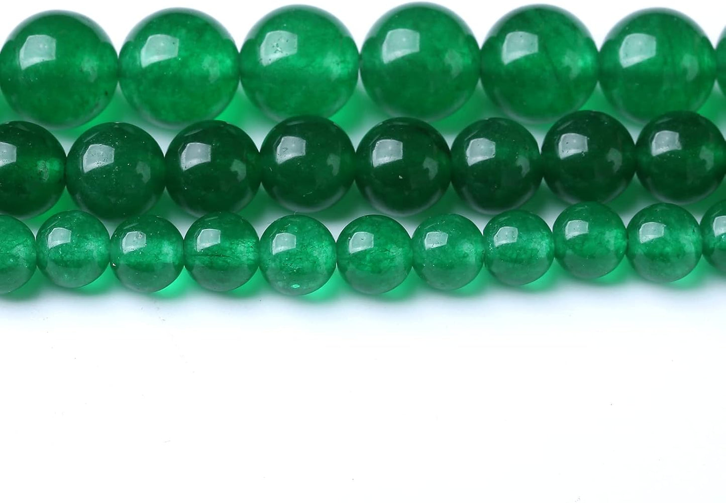 60PCS 6MM Natural Green Jade Stone Beads Energy Healing Beads for DIY Jewelry Bracelet Necklace Making for Jewelry Making15Inch