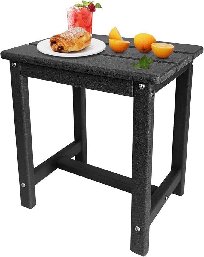 Adirondack Square Side Table,one-Tier Outdoor end Table, Patio Side Table for Pool,Porch,Backyard,Relaxing Companion