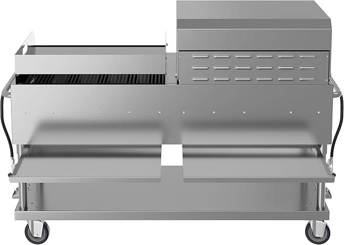 72 in. 10-Burner Commercial Outdoor Propane Gas Grill With 36 in. Roll Dome Cover and 36 in. Griddle in Stainless-Steel, ETL Listed (CGKIT7-D36G36)