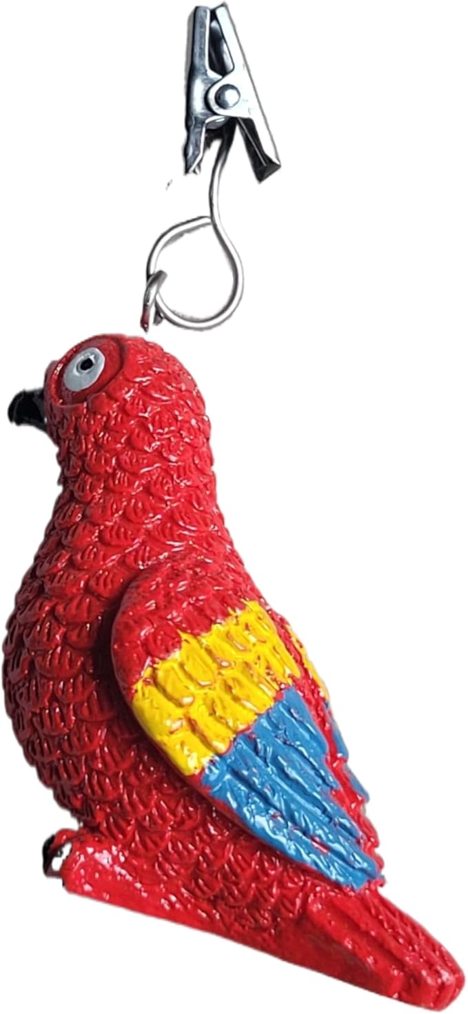 TwoFish Home Set of 4 Colorful Parrot Resin Tablecloth Weights Clips Colorful Parrot Handicraft Tablecloth Clamps Pack of 4