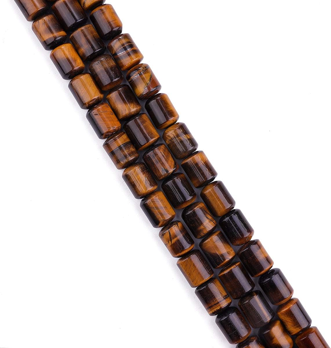 Natural Yellow Tiger Eye Cylinder Stone Loose Semi Gemstone Beads for Jewelry Making 10mmx14mm 38cm