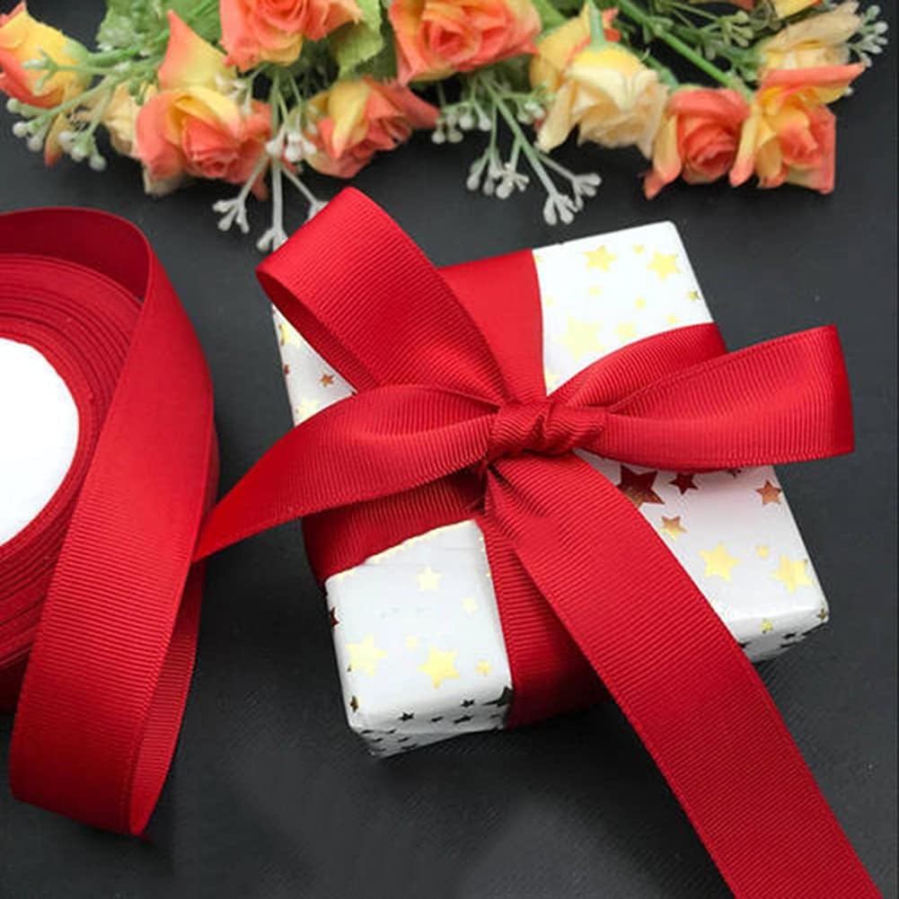 LIUYAXI 2" X 50 Yards Solid Red Grosgrain Ribbon, Perfect for Crafts, Wedding Decor, DIY Hair Accessories, Sewing, Christmas Gift Package Wrapping and More