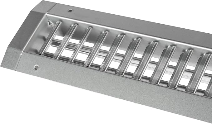 Repa Market 13" x 3" Inch Air Exhaust Grille for Round Ducts - 2 Adjustable Louvre Blades - Galvanized Air Supply Vent Cover - Side Fit Round Surface Canal Ducting from 6.30" to 15.74" Inches