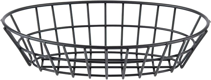 G.E.T. 4-30144 9.75" x 6.25" Oval Basket, 2.25" Clipper Mill, Iron Powder Coated