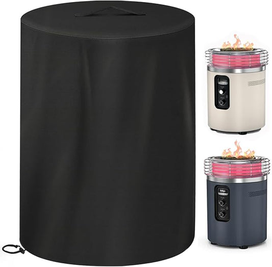 Fire 360 side Fire Pit Cover for Nlnja 24 Inch Round Pits Oxfford 600D PVC Fabric Waterproof Windproof Anti UV Dust Resistant with Lift Pomer Backing Critical Taping Seam Column Hem 1PCS