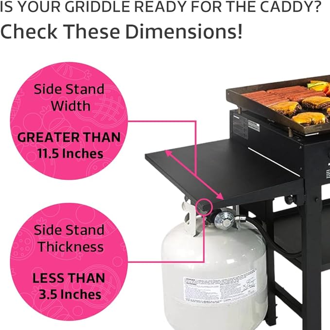 OCTANDRA Griddle Caddy for 17" 22" 28" & 36" Blackstone Grill Prep Cart Organizer for Outdoor Barbecue Skillet BBQ Accessories Storage Box with Magnetic Tool Holder, Paper Towel Holder & 6 J-Hooks