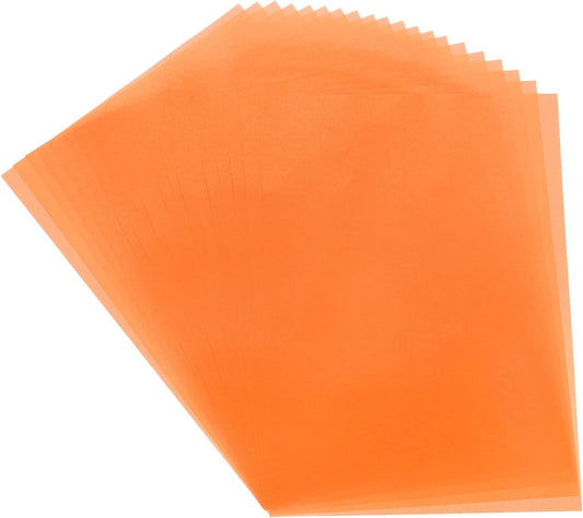 MECCANIXITY Colored Vellum Paper, 40 Sheet Orange Transparency 11.7 x 8.2 Printable Vellum Paper, Translucent Vellum Sheets for Printing Wedding Invitations, Ink Jet Laser Printer