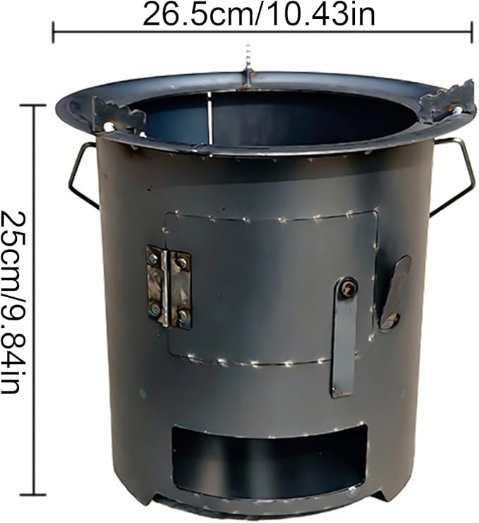 Rocket Stove Camping – Outdoor Wood Burner | Portable Outdoor Cookware With Grill And Tongs, Ideal For Survival, Backpacking, Hiking, RV Travel, Preparedness, Bonfires, Patio, Cooking Advent