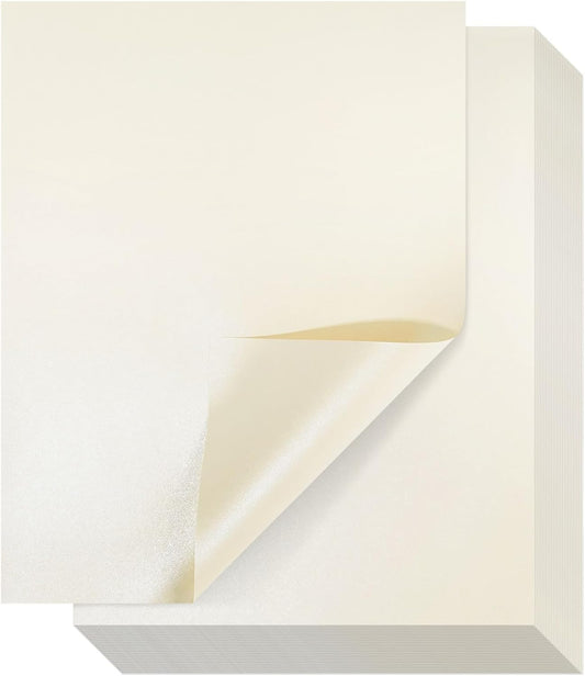 Best Paper Greetings Champagne Pearl Cardstock - 8.5 x 11 In, Double-Sided Ivory Metallic, 96 Sheets - Laser Printer Compatible - Elegant Laser Paper & Wedding Paper for Printing