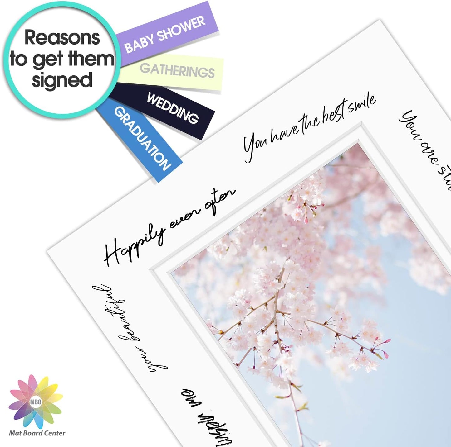 Mat Board Center, Double Mat - Acid Free, 8-ply Thickness, White Core - for Pictures, Photos, Framing (Off White Over Off White, 8x10 for 5x7, Pack of 5)