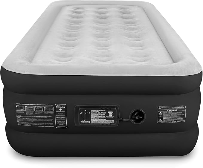SoundAsleep Products Dream Series Luxury Air Mattress, ComfortCoil Technology, Built-in High Capacity Pump for Home, Camping- Double Height, Adjustable, Inflatable Blow Up, Portable (Twin XL Size)