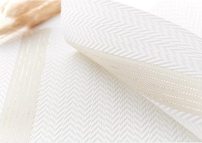 PIGCHCY Placemats Set of 4, Luxurious Elegant Placemats Non-Slip Washable Durable Table Mats for Home/Dining Room Decoration (White,18 X 12 inches)