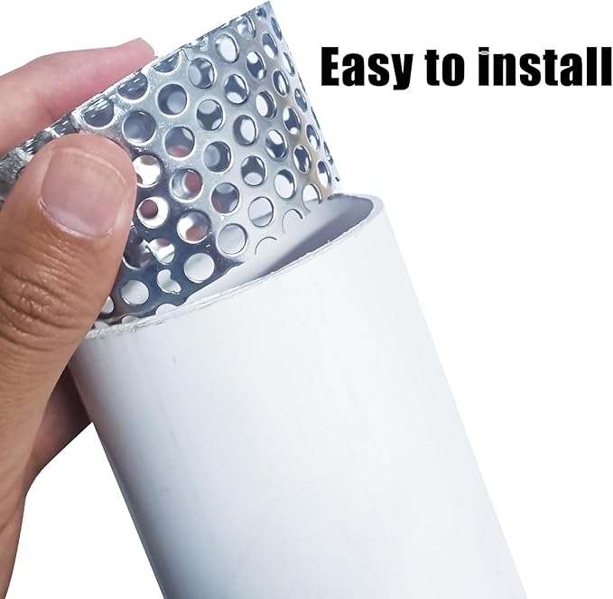 PVC Termination Mesh Vent Cover, Furnace&Roof Vent Cap, OD 2.4in to 2.98in Multihole Vent Mesh for 2.5in to 2.98in ID Pipe, Stainless Steel Conical Vent Mesh, Used for Keep Birds and Leaves Debris Out