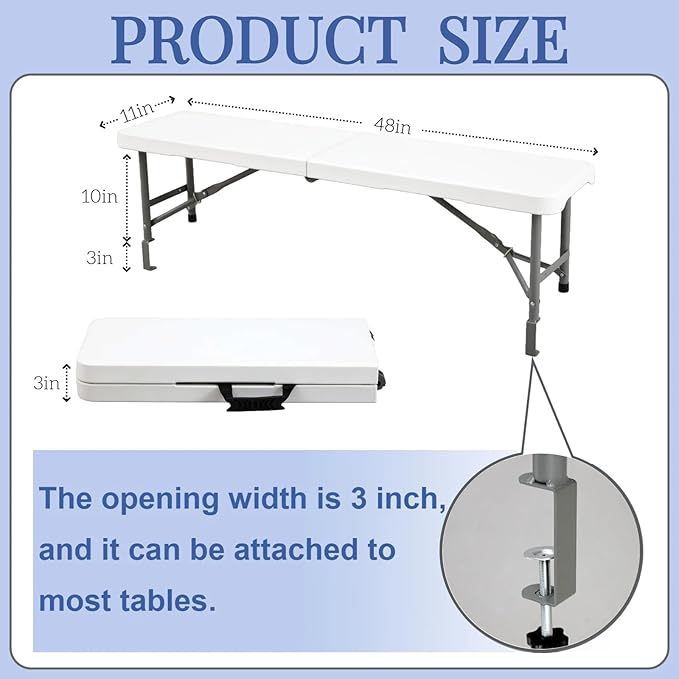 Bar Top Riser Tables Bar Riser with Skirt Mobile Folding Table Foldable Portable Risers for Banquet Events Home Party Picnics Restaurants(Table Not Included)(White,4 ft)