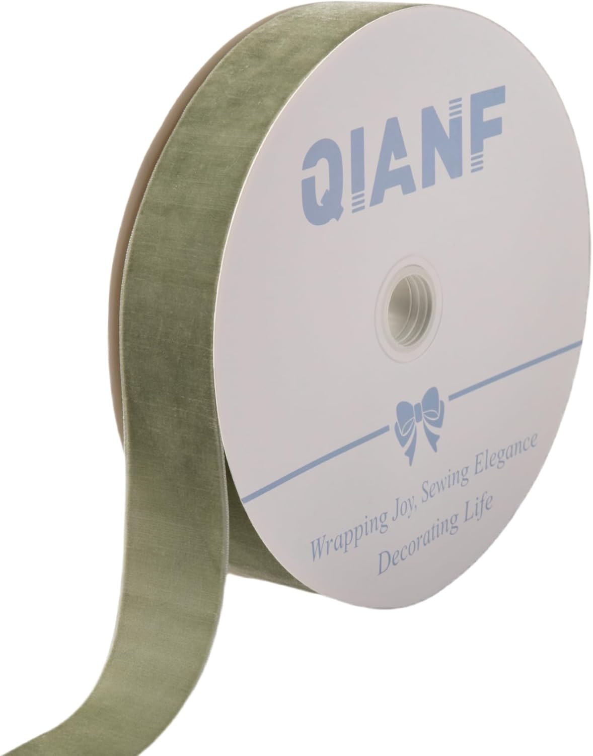 Vintage Sage Green Velvet Ribbon Christmas Ribbon for Gift Wrapping Crafts Christmas Tree Ornaments Garland Decorations, 1-1/2 Inch X 25Yd