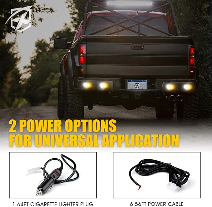 Xprite Surface Mount Strobe Lights Kit with Control Panel, Amber White Grill Grille Side Marker Flashing Emergency Warning Light for Trucks Vehicles ATV RV Cars Van 4PCS